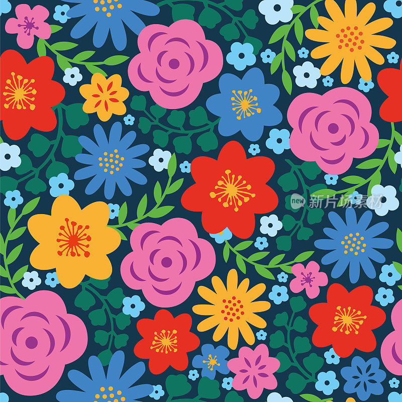 Spring Floral seamless pattern.